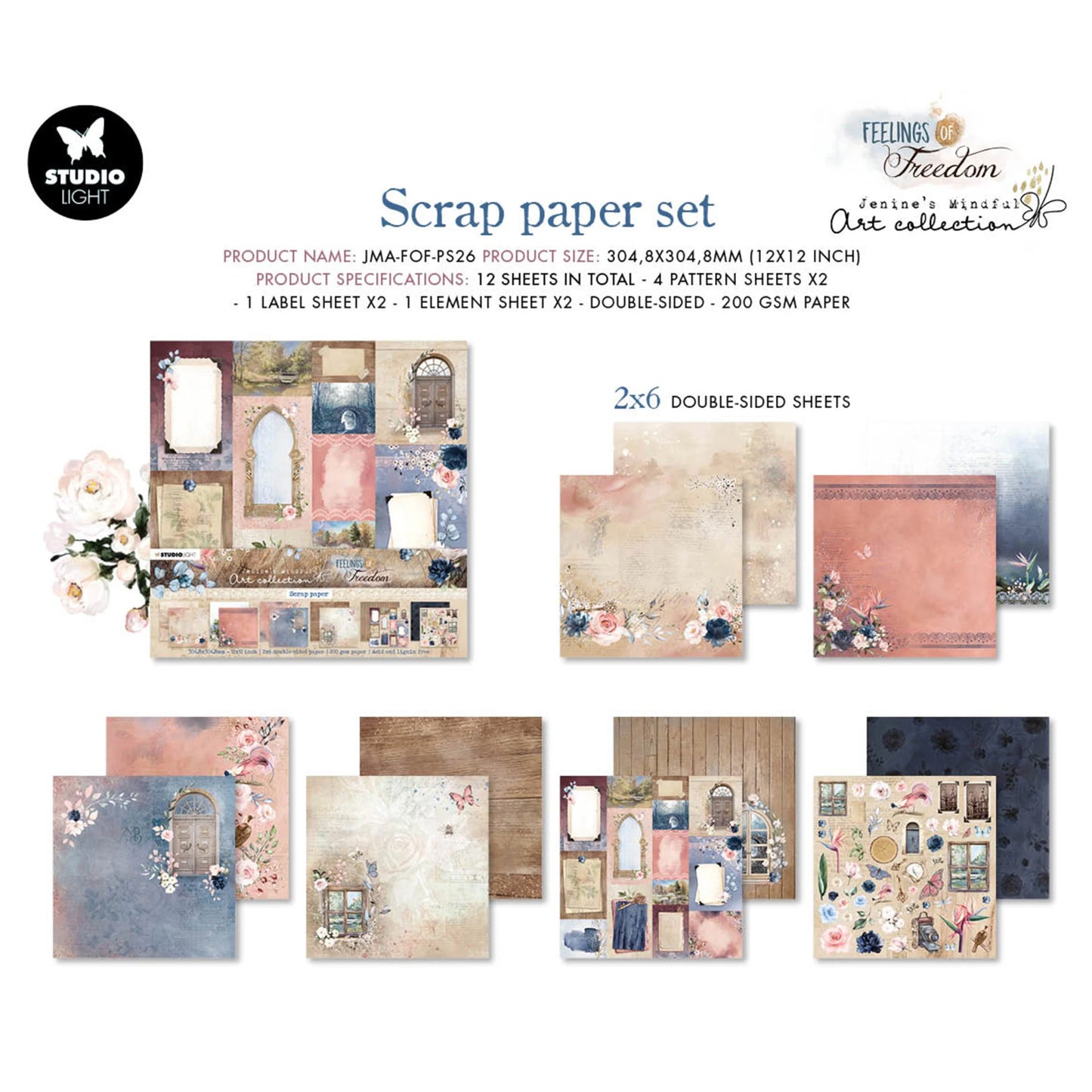 Studio Light - Bloc Papel 12 x 12 - Feelings of Freedom