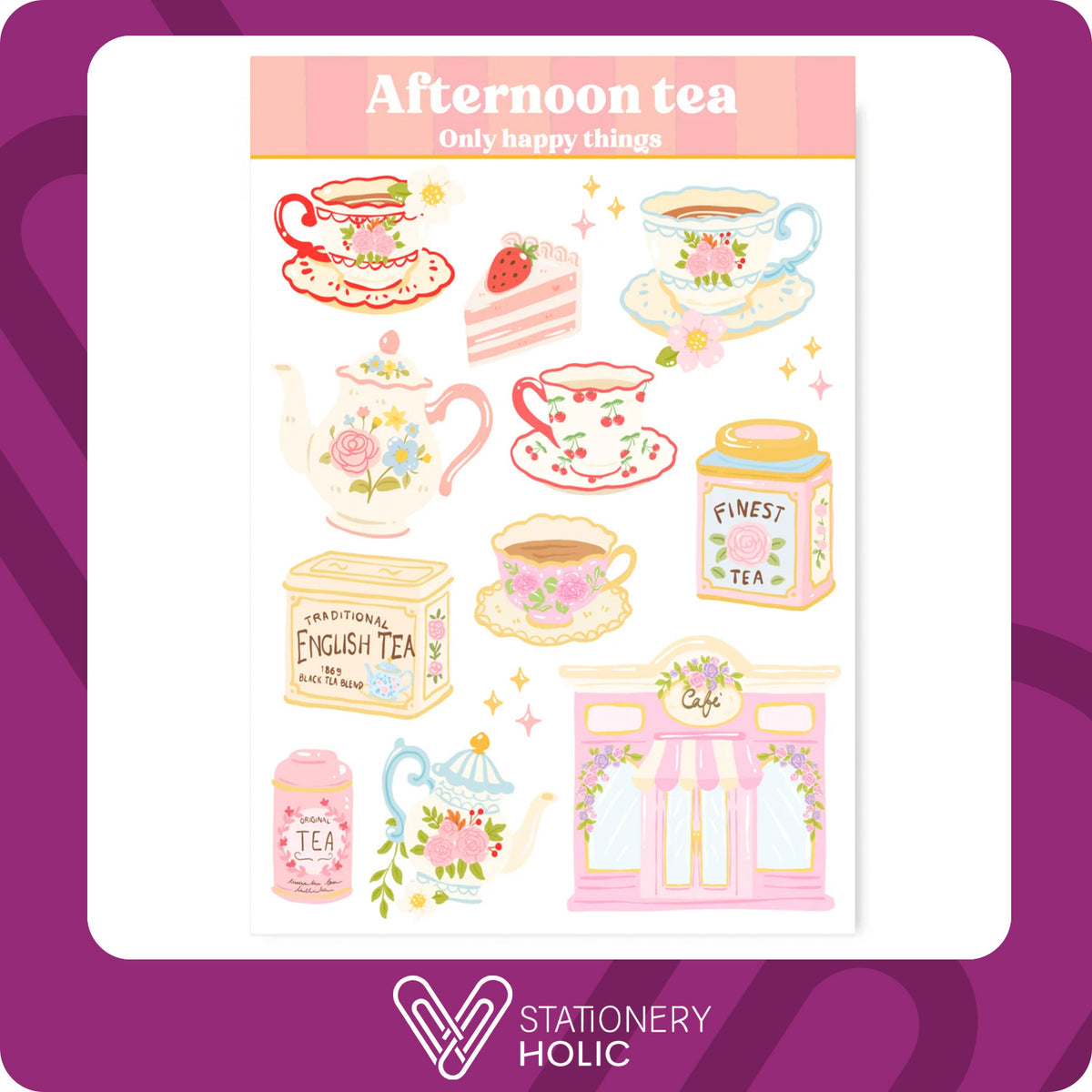 Only Happy Things - Stickers - Afternoon Tea