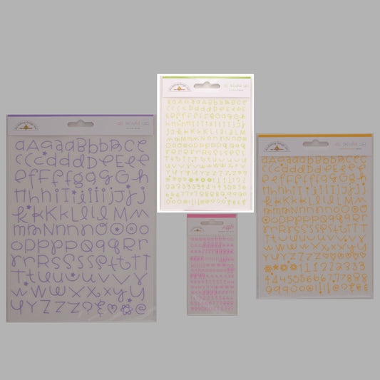 Doodlebug Design - Rub-ons Alpha Small - All Mixed Up Limeade