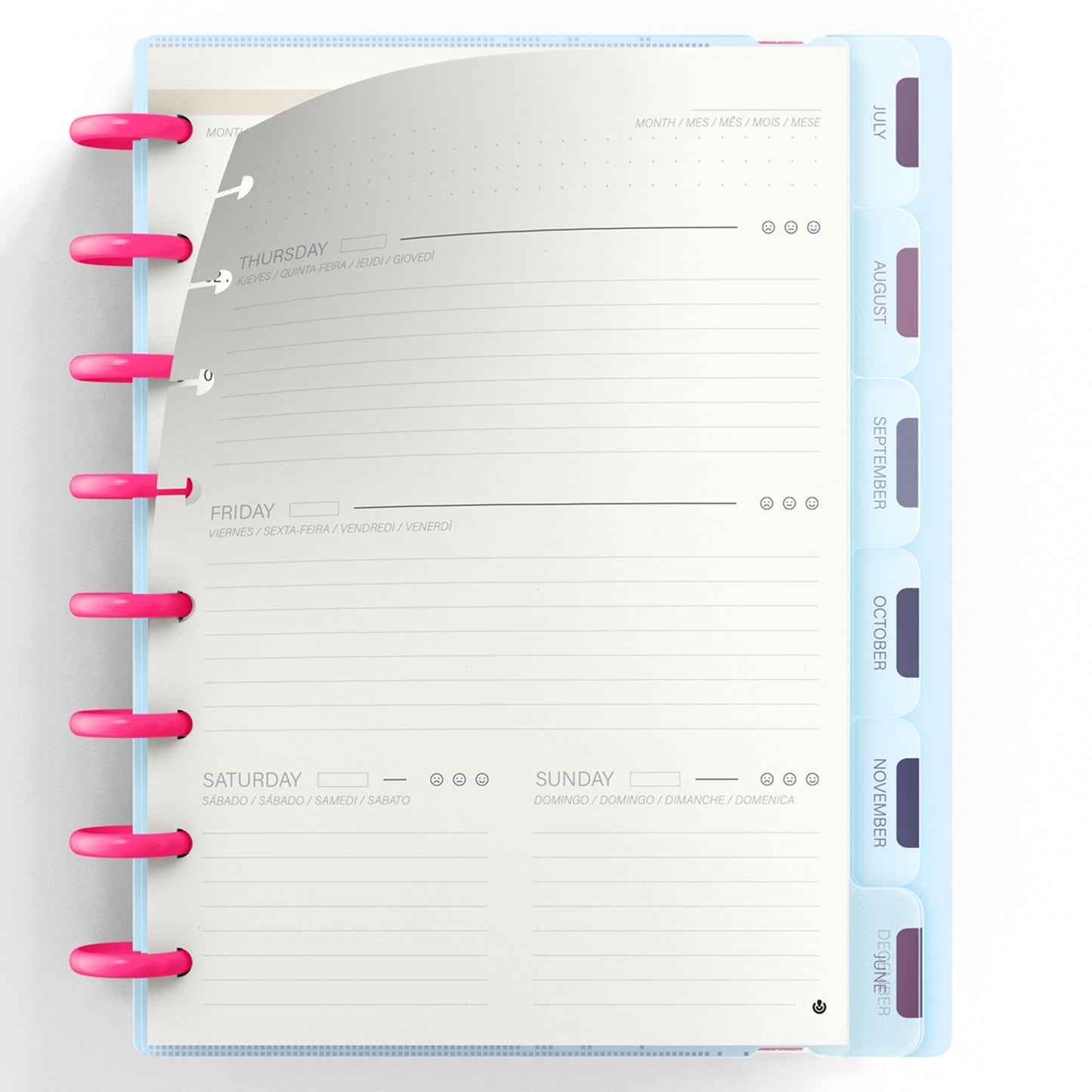 Carchivo - Planner Ingeniox A5 Neon (12 meses-no fechado) - Azul Pastel