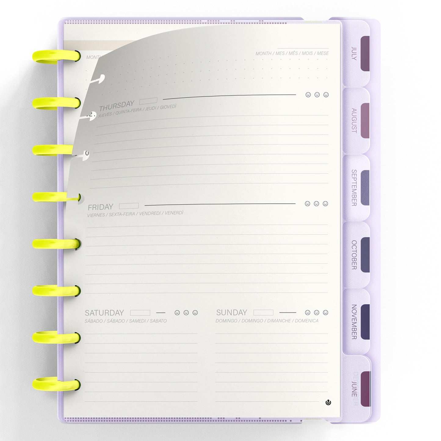 Carchivo - Planner Ingeniox A5 Neon (12 meses-no fechado) - Malva Pastel