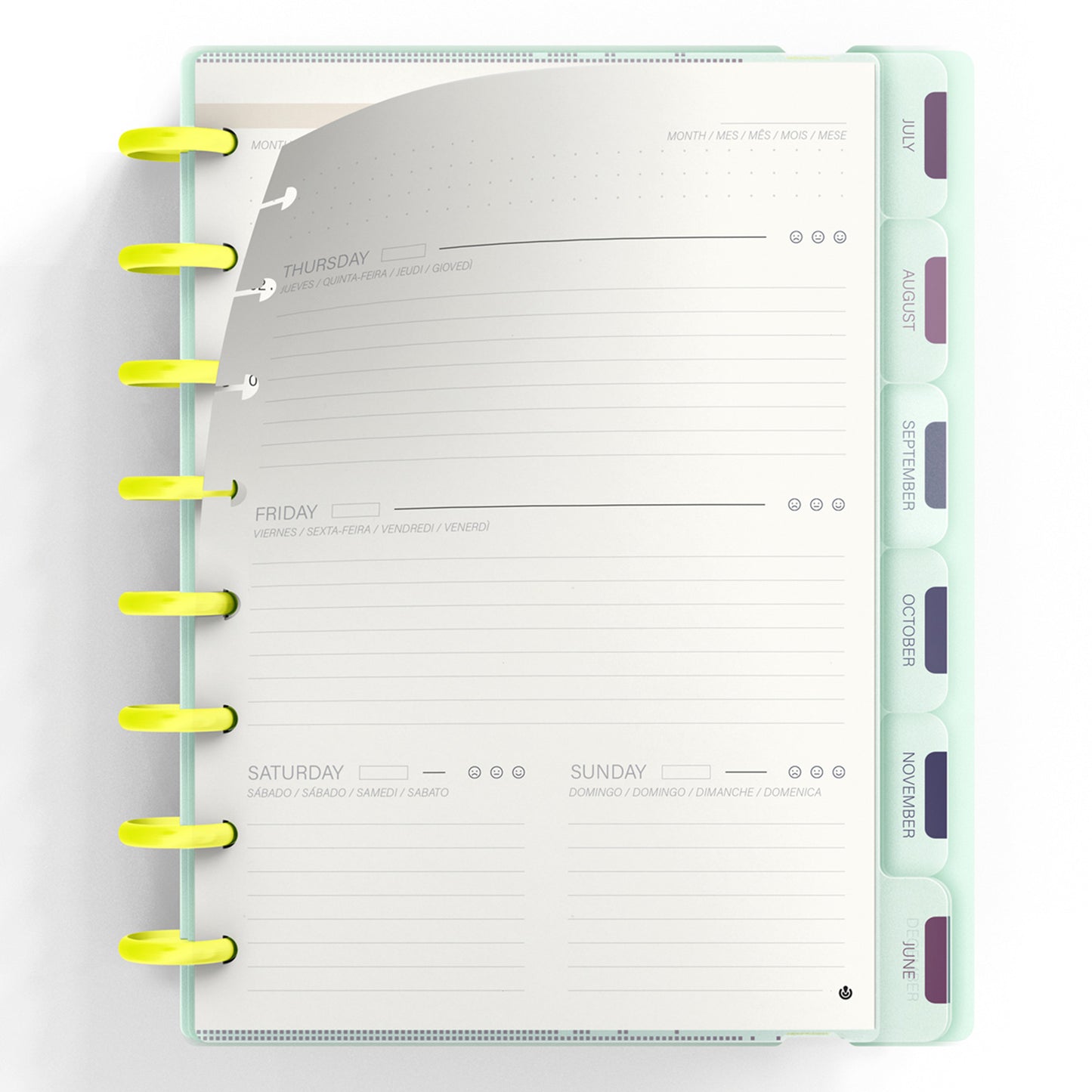 Carchivo - Planner Ingeniox A5 Neon (12 meses-no fechado) - Menta Pastel