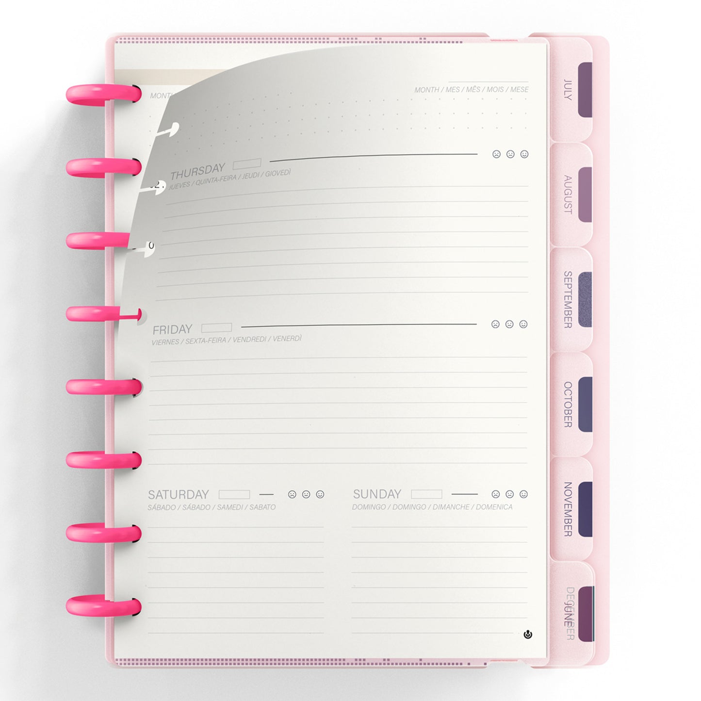 Carchivo - Planner Ingeniox A5 Neon (12 meses-no fechado) - Rosa Pastel