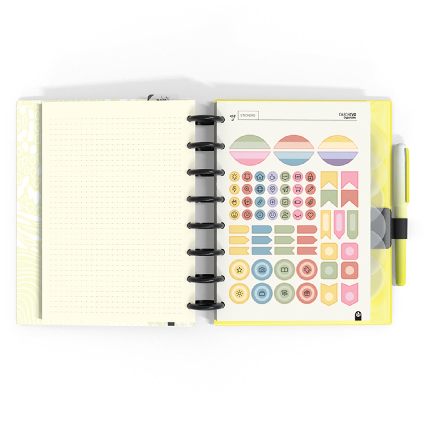 Carchivo - Planner Ingeniox A5 (14 meses - no fechado) Soft - Amarillo Morado