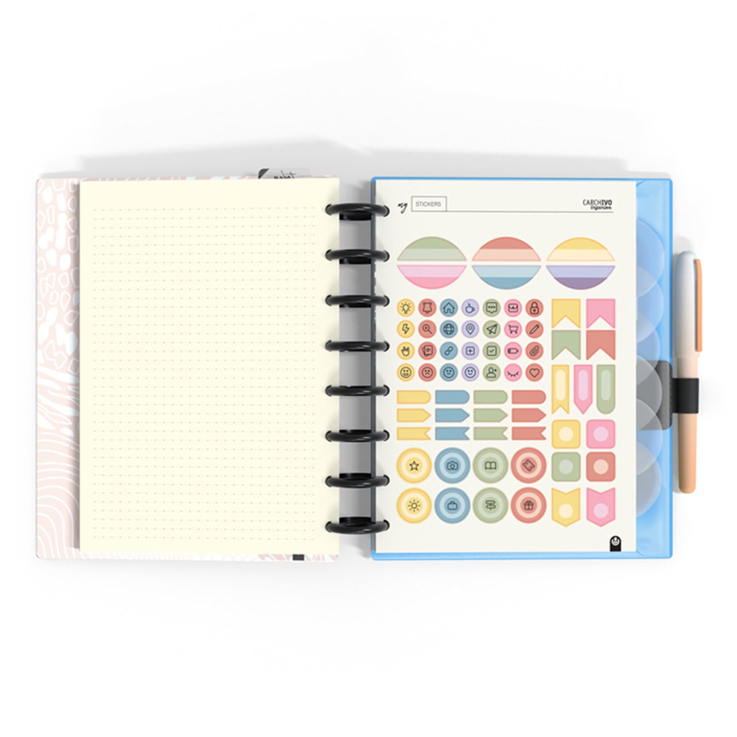 Carchivo - Planner Ingeniox A5 (14 meses - no fechado) Soft - Coral Azul