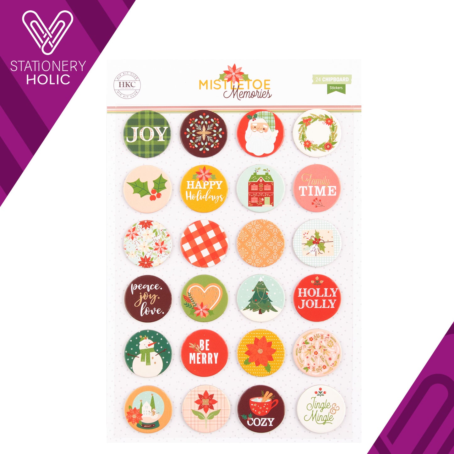 Hip Kit Club - Chipboard Stickers - Mistletoe Memories