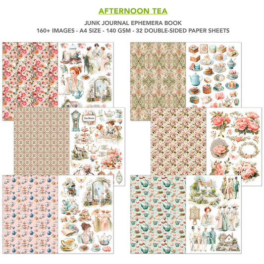 Ciao Bella - Junk Journal Ephemera Book A4 - Afternoon Tea