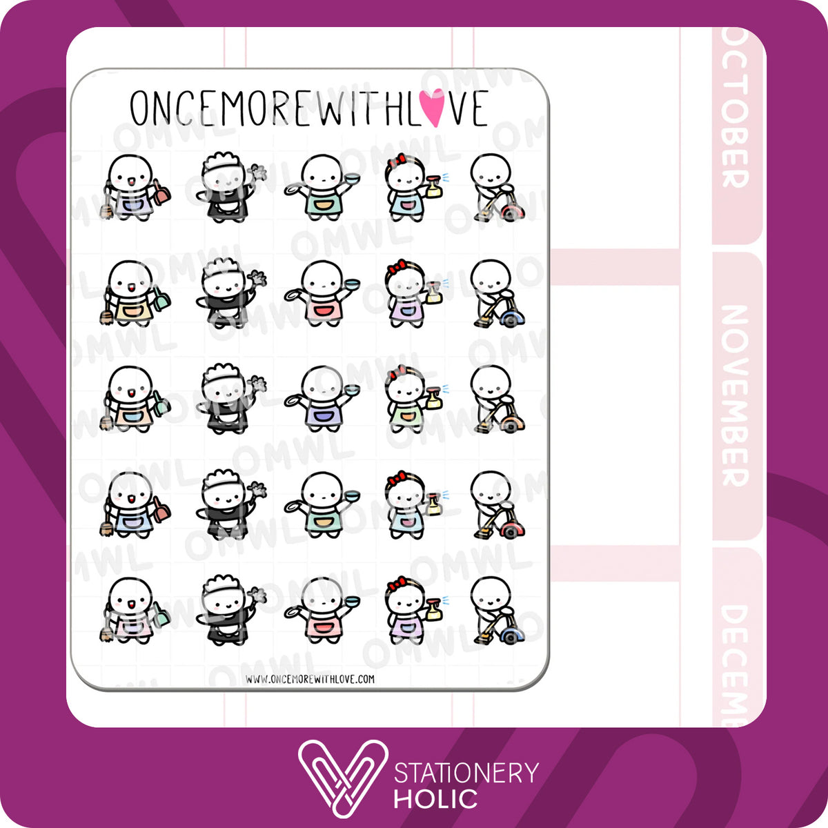 Once More With Love - Stickers - Cleaning 2.0 Munchkins
