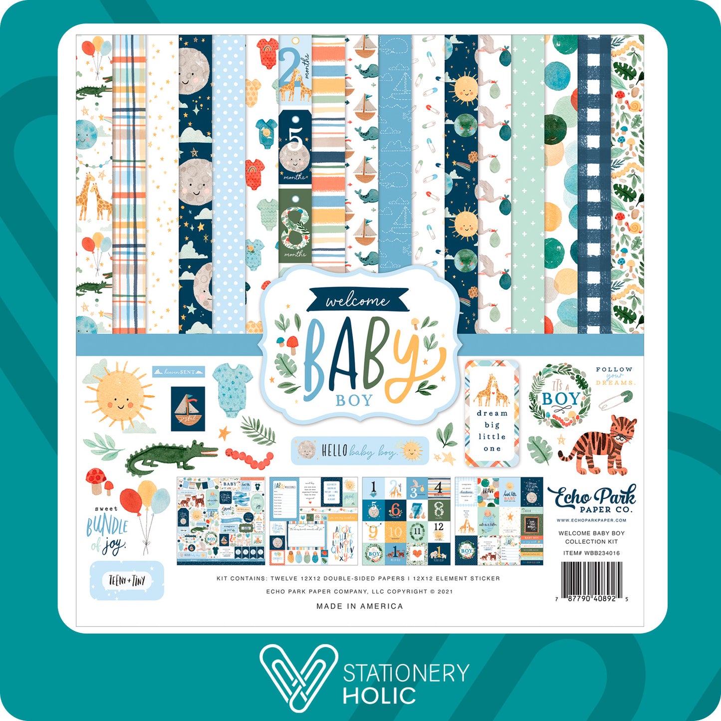 Echo Park - Colección 12 x 12 - Welcome Baby Boy