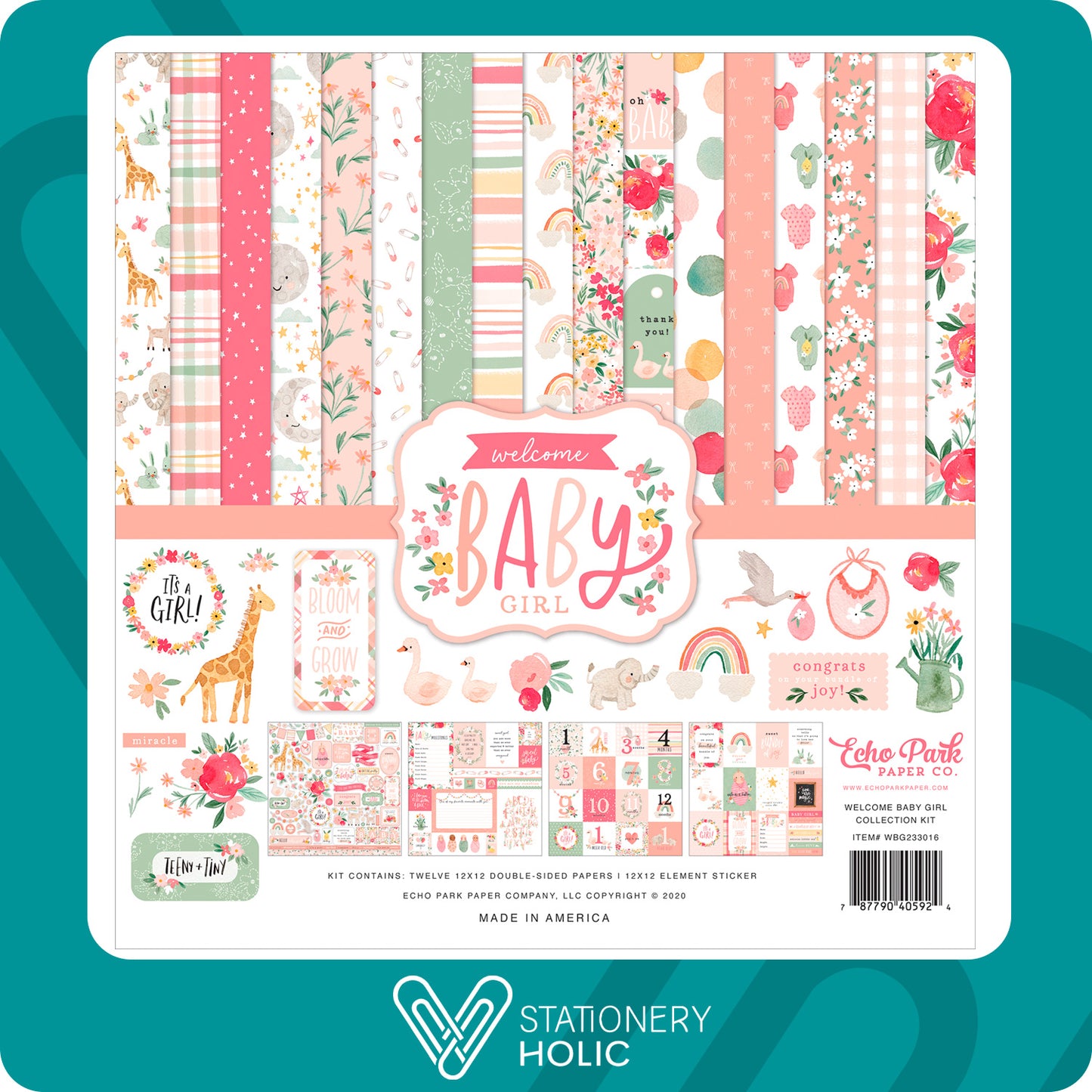 Echo Park - Colección 12 x 12 - Welcome Baby Girl