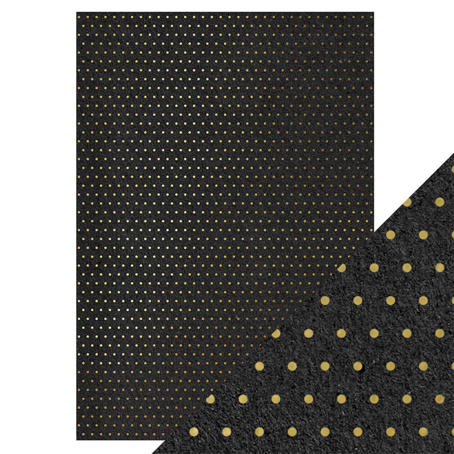 Craft Perfect - Papel Con Foil A4 - Golden Polka Dot