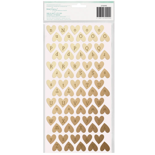 American Crafts - Thickers - Alpha Sparklig Hearts