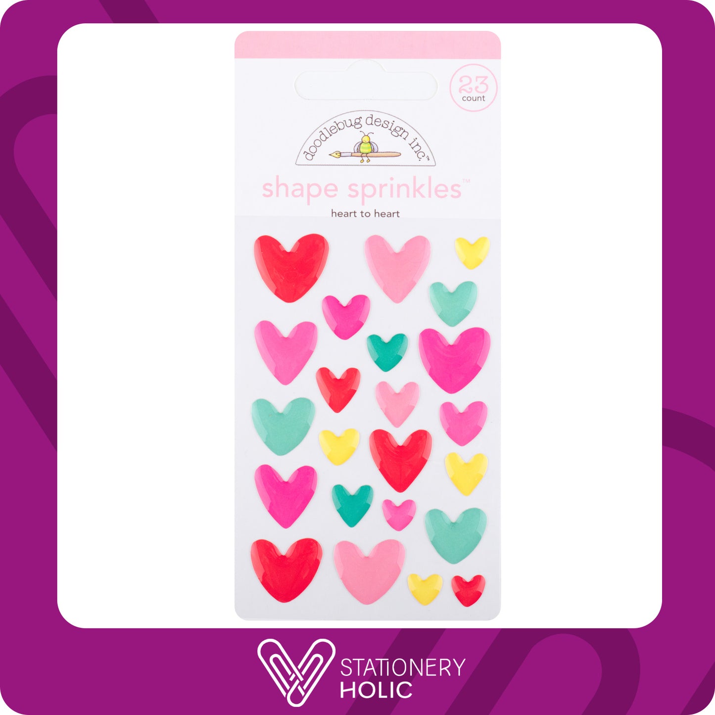 Doodlebug Design - Enamel Sprinkles - Heart To Heart