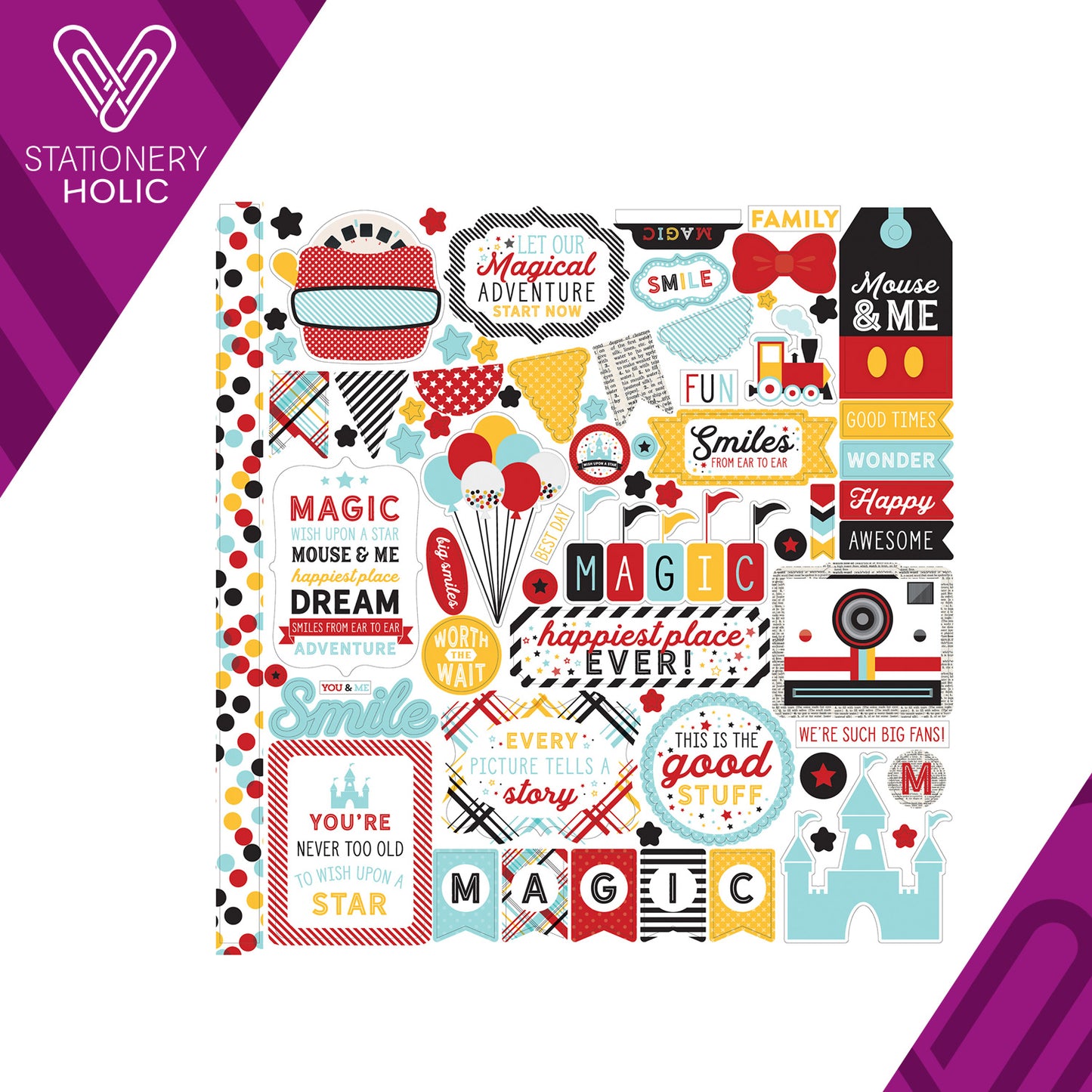 Echo Park - Hoja de Stickers 12 x 12 - Magic & Wonder