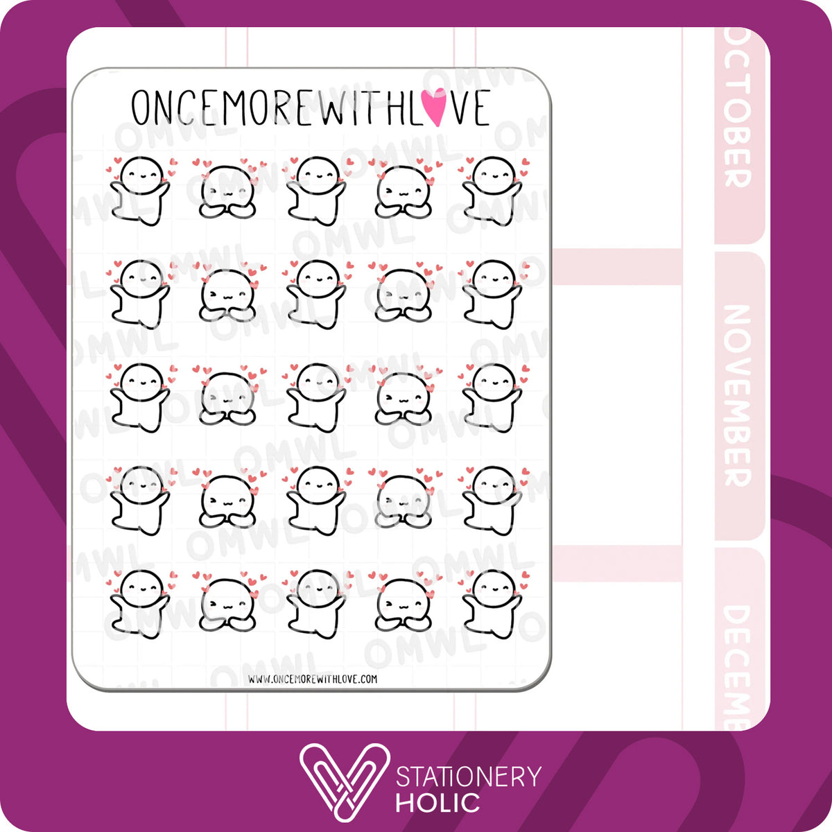 Once More With Love - Stickers - Floating Hearts