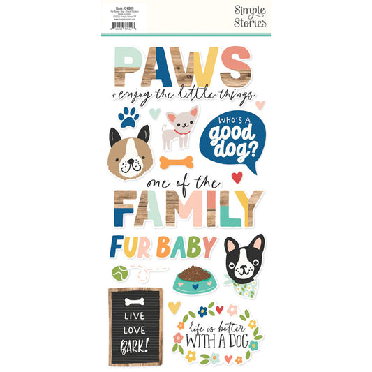 Simple Stories - Foam Stickers 6 x 12 - Fur Baby Dog