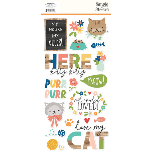 Simple Stories - Foam Stickers 6 x 12 - Fur Baby Cat