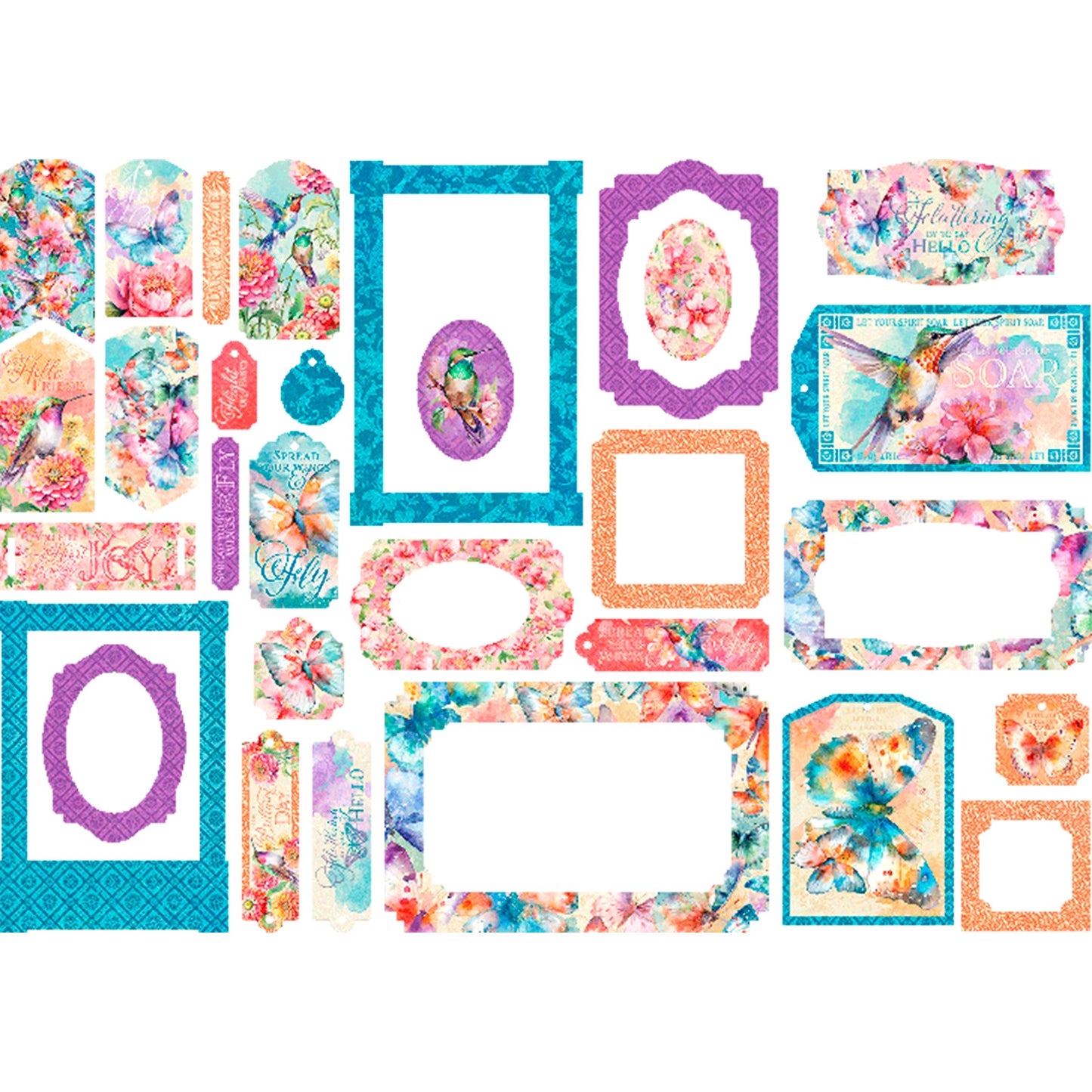 Graphic 45 - Chipboard Tags & Frames - Flight Of Fancy