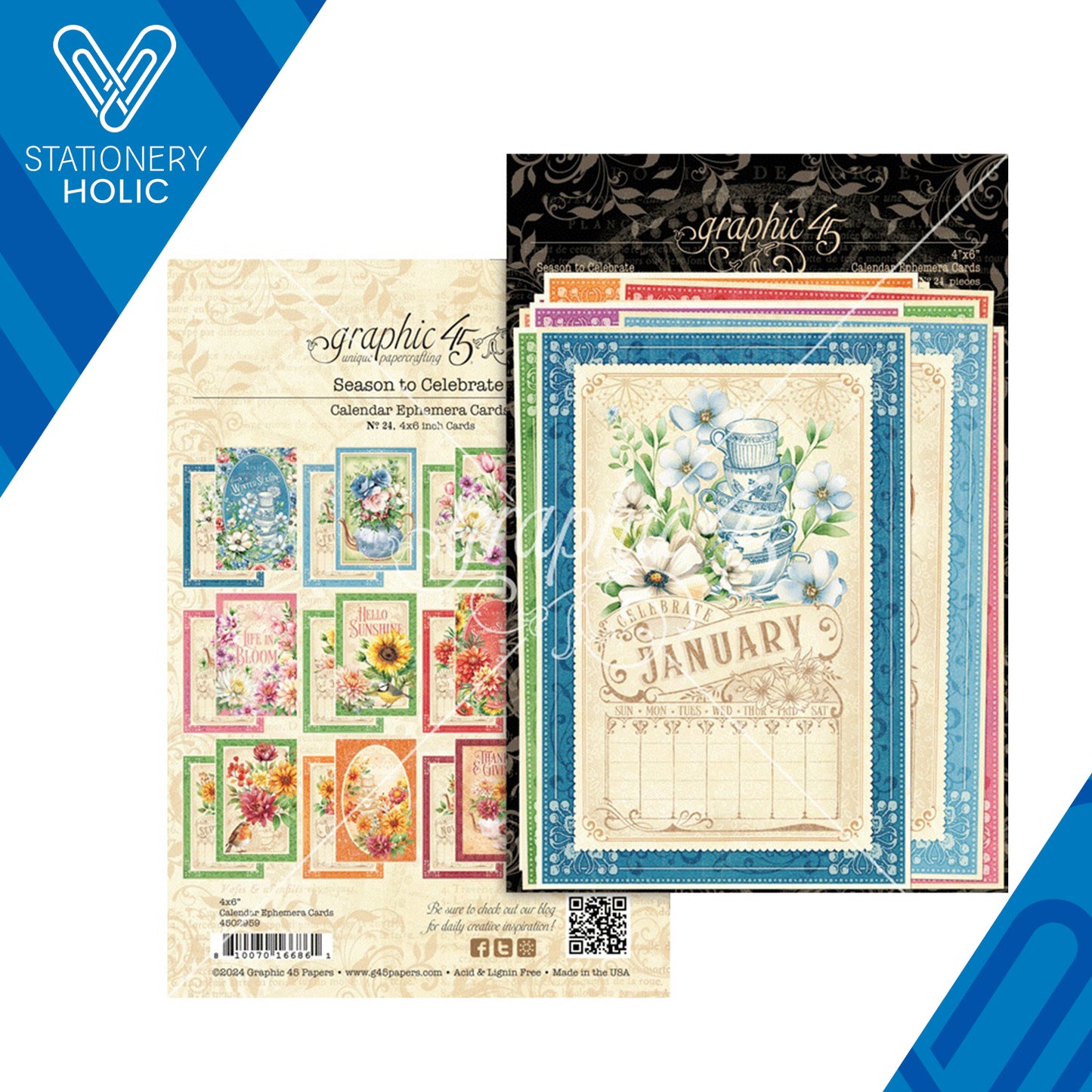 Graphic 45 - Journaling Cards 4 x 6 - Seasons To Celebrate