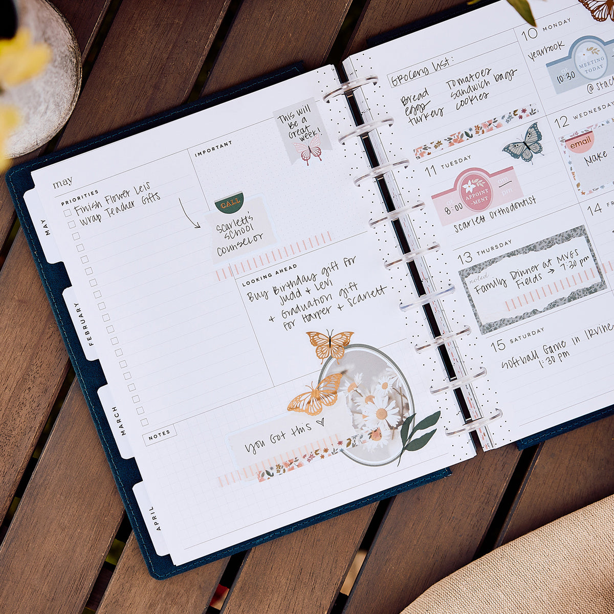 Happy Planner - Planner Classic Premium Cover (2027 - Dashboard) - Wildflower Daydream Butterflies