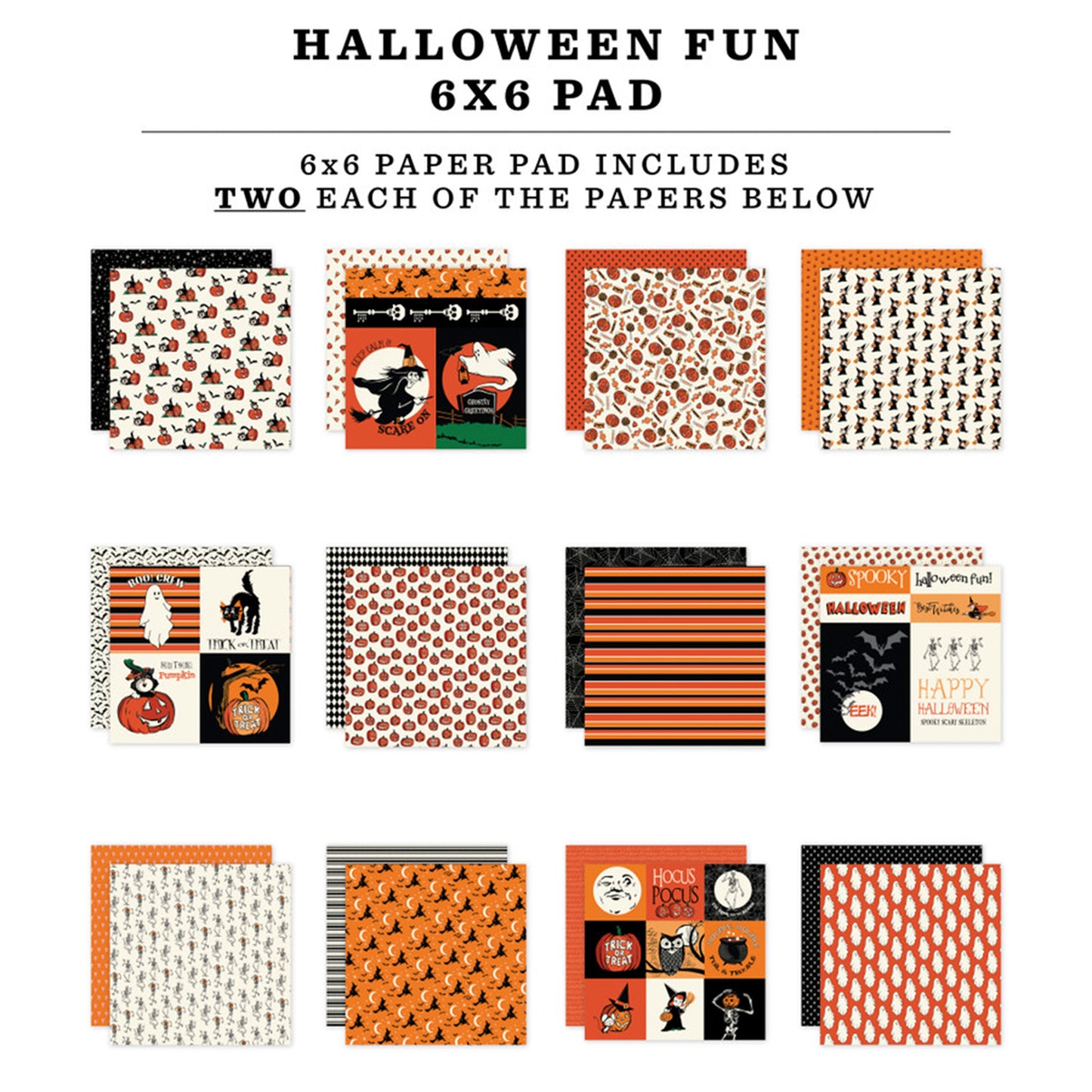 Echo Park - Bloc Papel 6 x 6 - Halloween Fun
