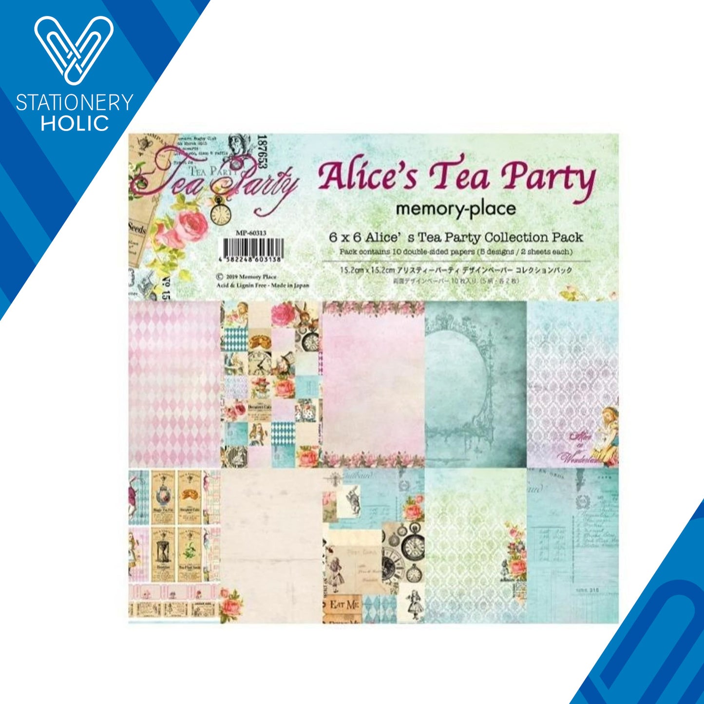 Memory Place - Colección 6 x 6 (12 hojas) - Alice's Tea Party