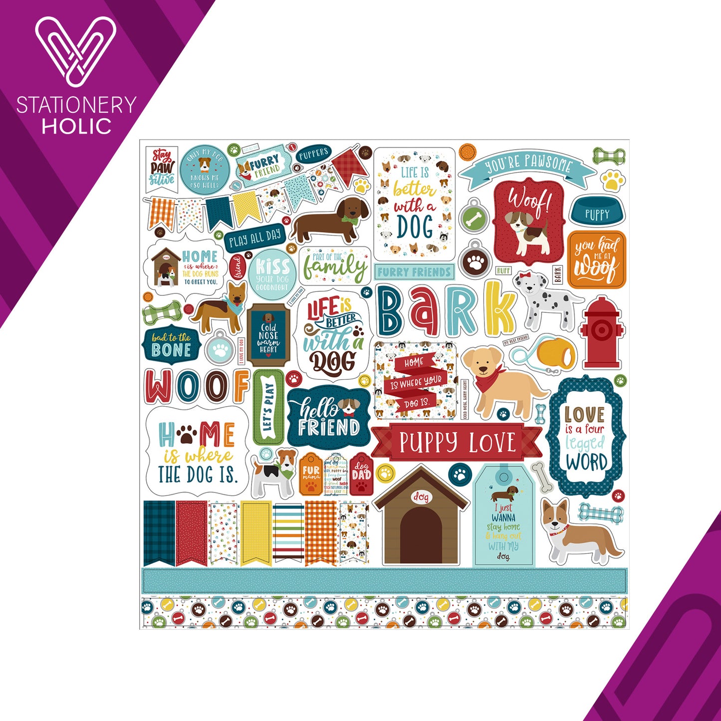 Echo Park - Hoja de Stickers 12 x 12 - My Dog