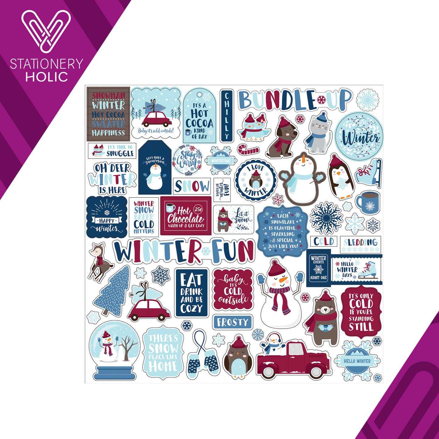 Echo Park - Hoja de Stickers 12 x 12 - My Favorite Winter
