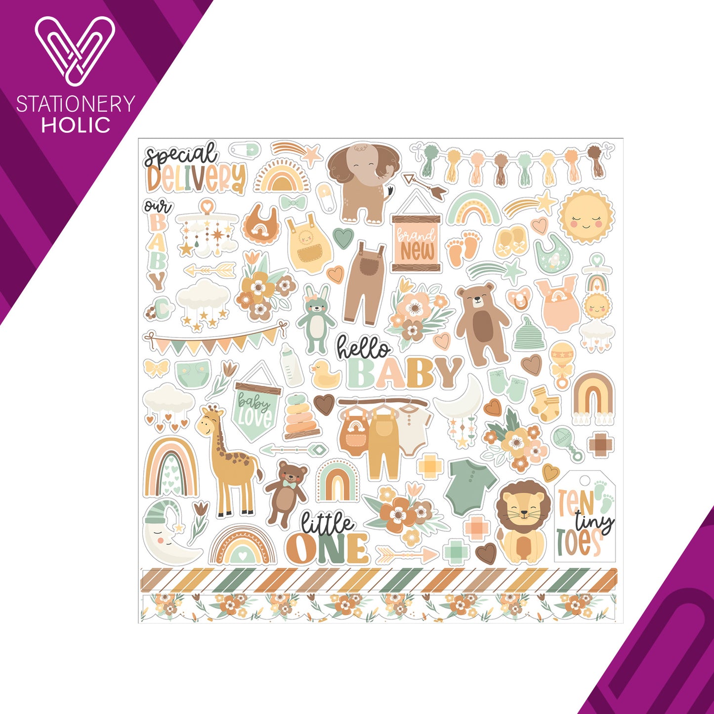 Echo Park - Hoja de Stickers 12 x 12 - Our Baby