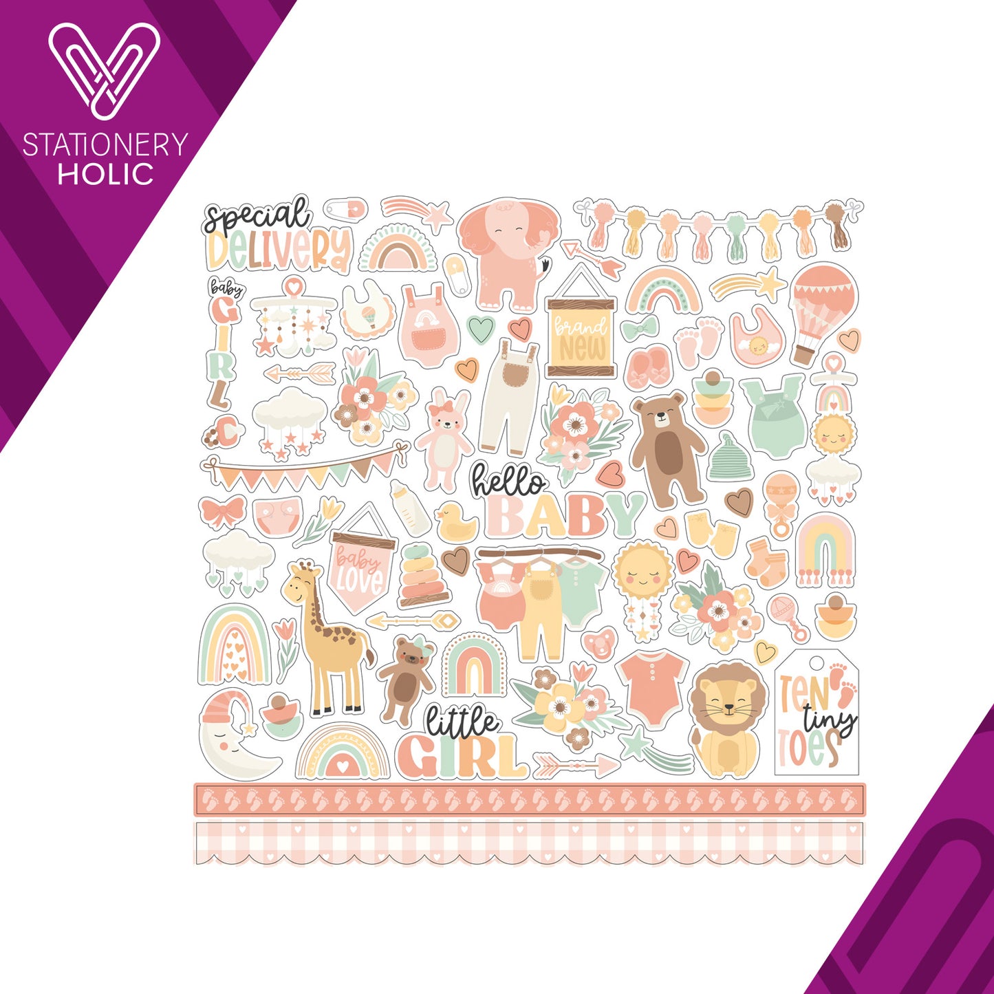 Echo Park - Hoja de Stickers 12 x 12 - Our Baby Girl
