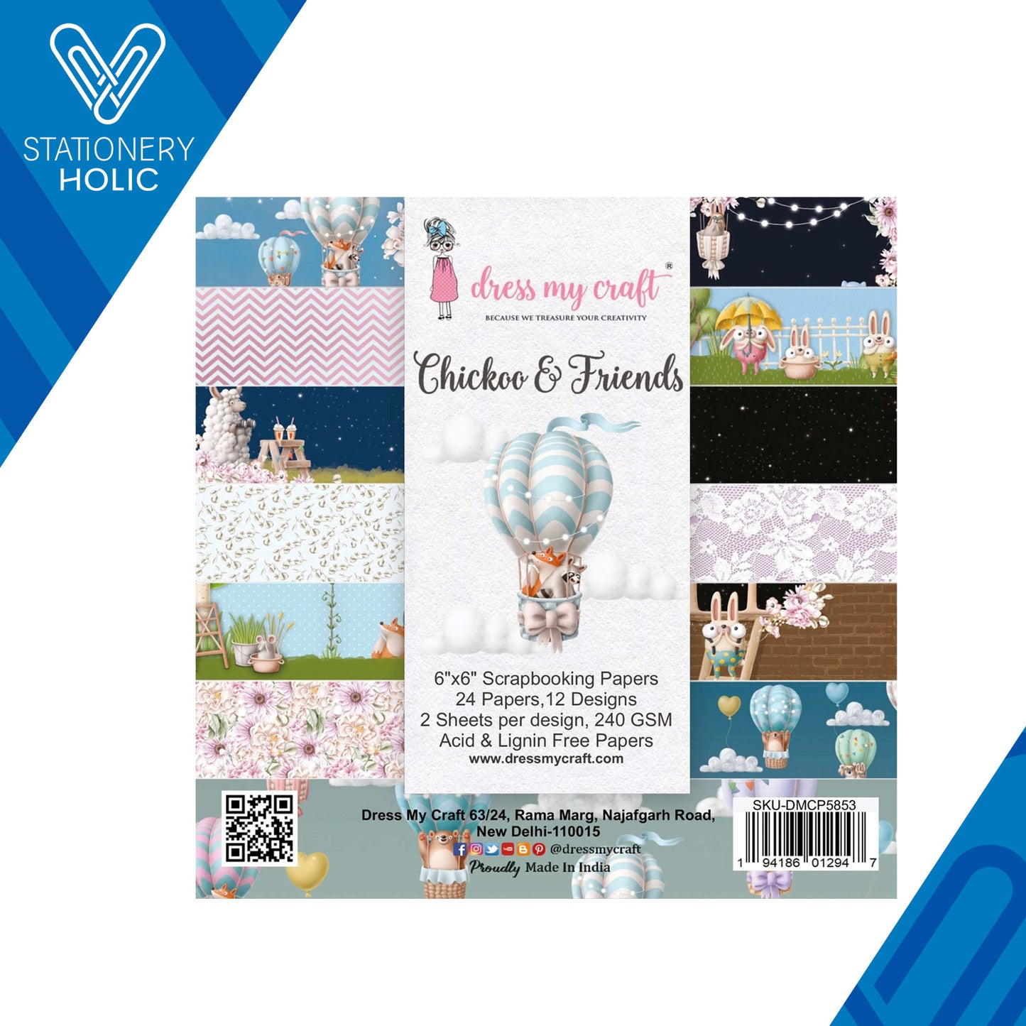 Dress My Craft - Bloc Papel 6 x 6 - Chickoo & Friends