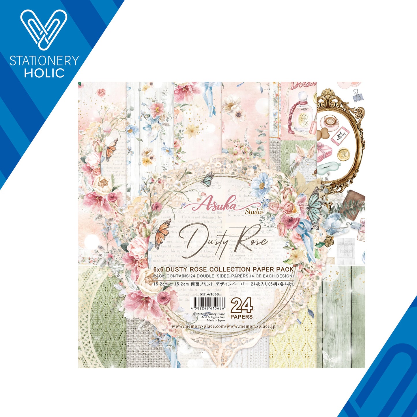 Memory Place - Bloc Papel 6 x 6 (24 hojas) - Dusty Rose