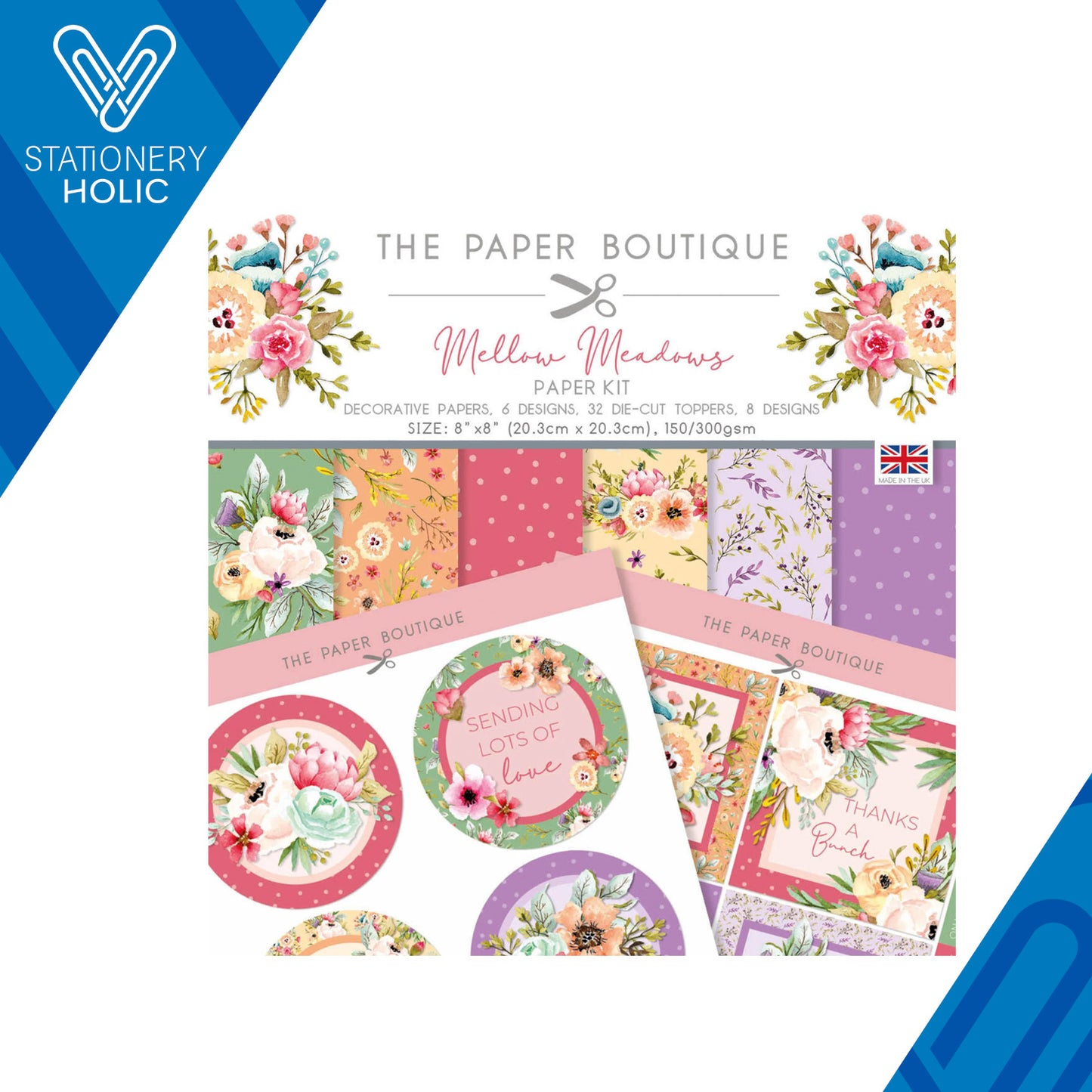 The Paper Boutique - Bloc Papel 8 x 8 - Mellow Meadows
