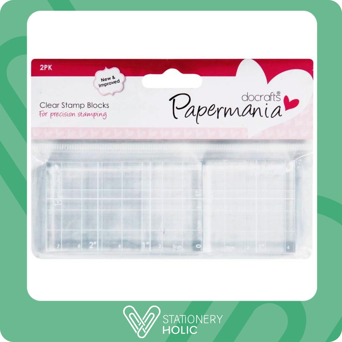 Papermania - Set Blocks de Acrilico (2 piezas) - 4.4 x 7.6 cm y 4.4 x 4.4 cm