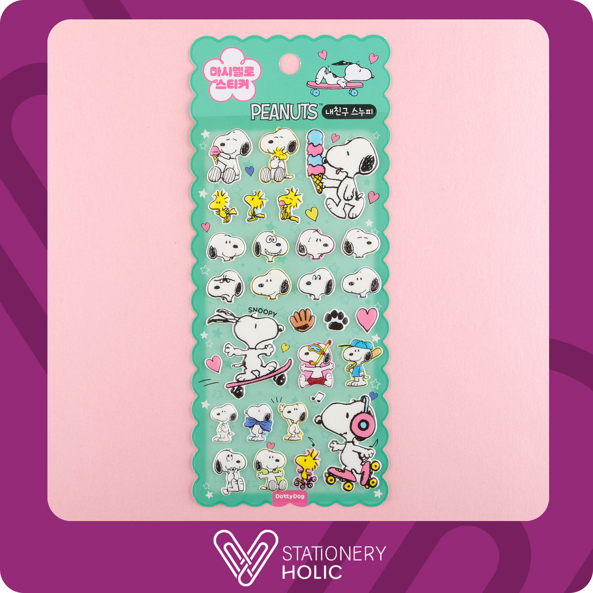 Peanuts - Puffy Stickers - Menta