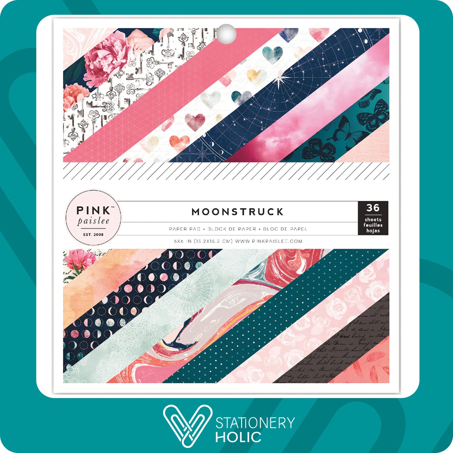 Pink Paislee - Bloc Papel 6 x 6 - Moonstruck