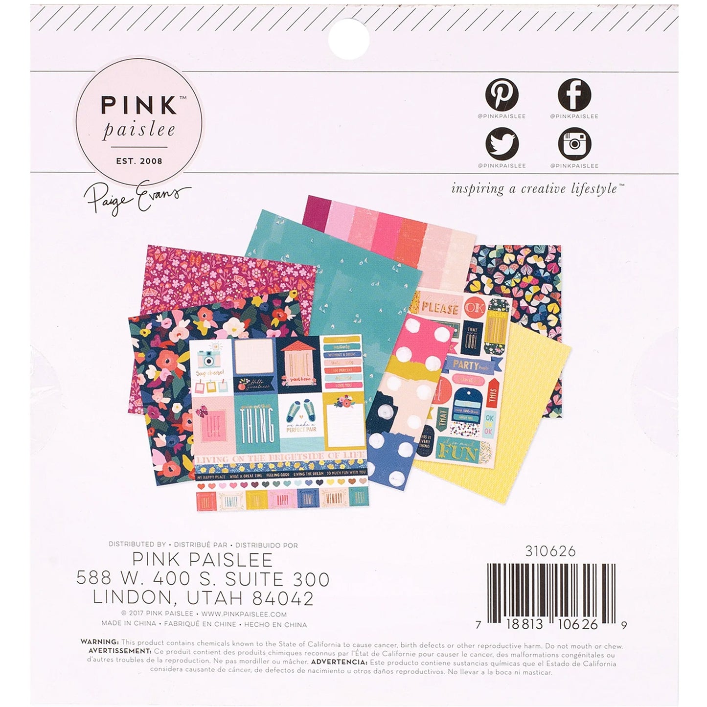 Pink Paislee - Bloc Papel 6 x 6 - Pick Me Up