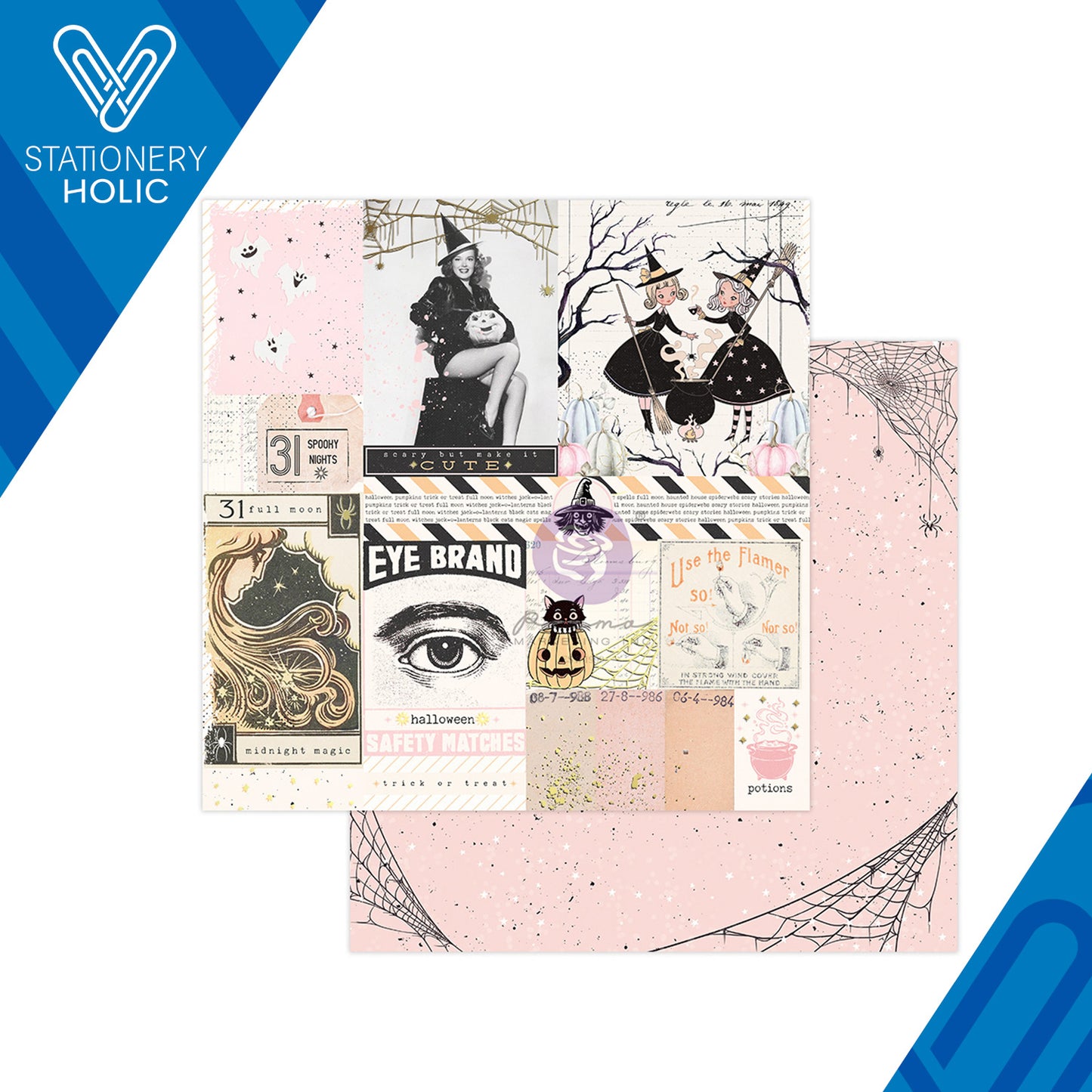 Prima Marketing - Hoja Papel 12 x 12 con Foil - Luna Full Moon