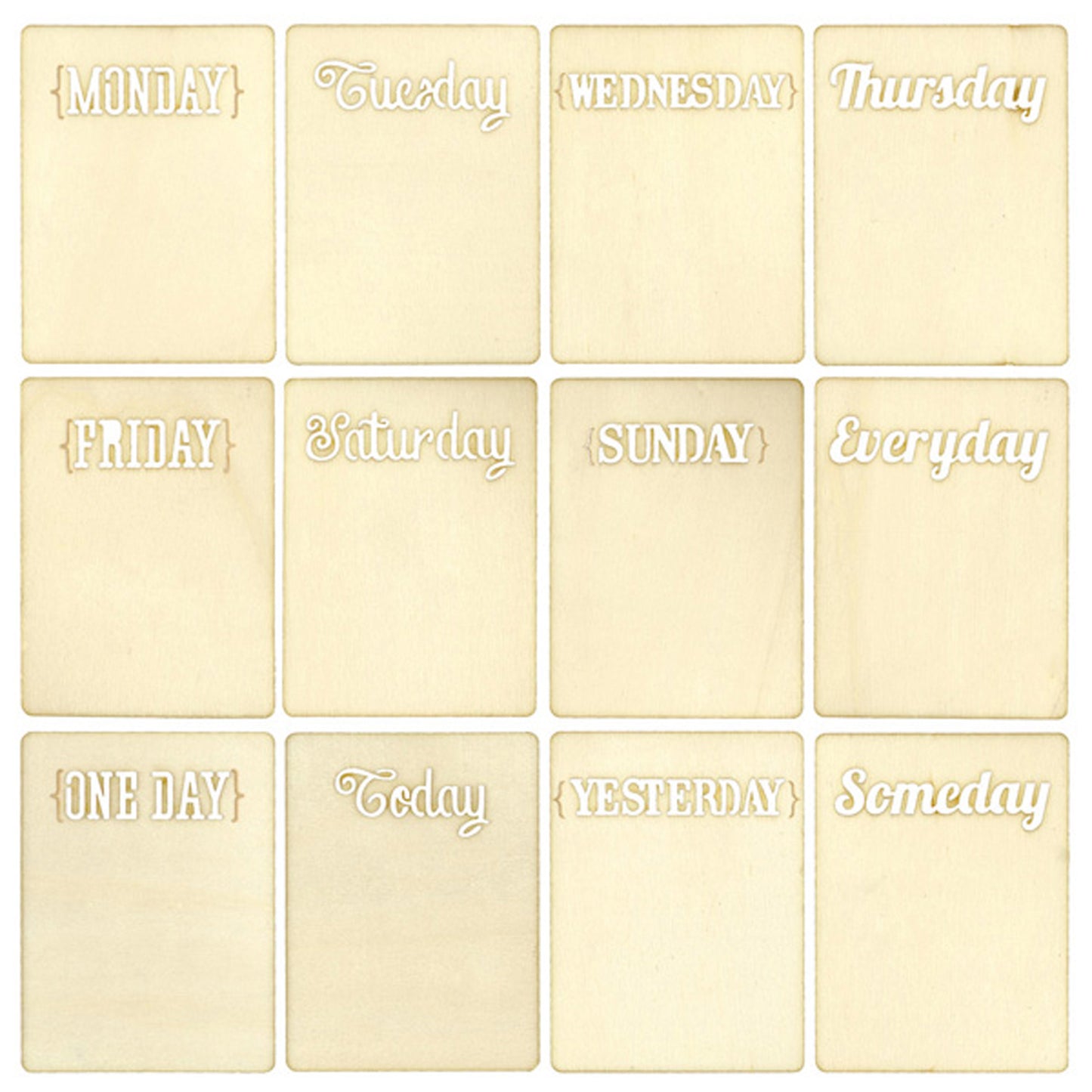 Prima Marketing - Tarjetas Madera 3 x 4" - These Days