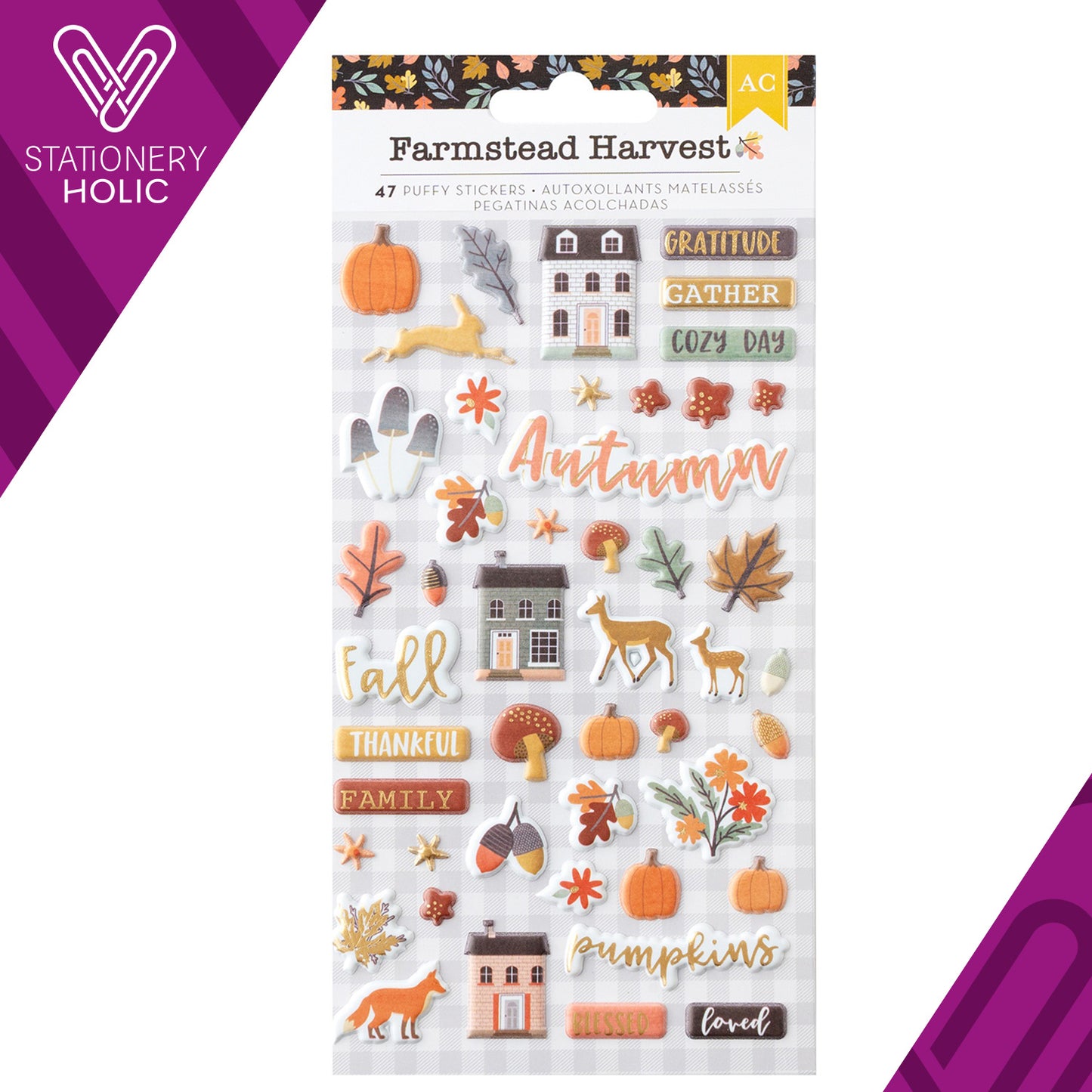 American Crafts - Puffy Stickers - Farmstead Harvest