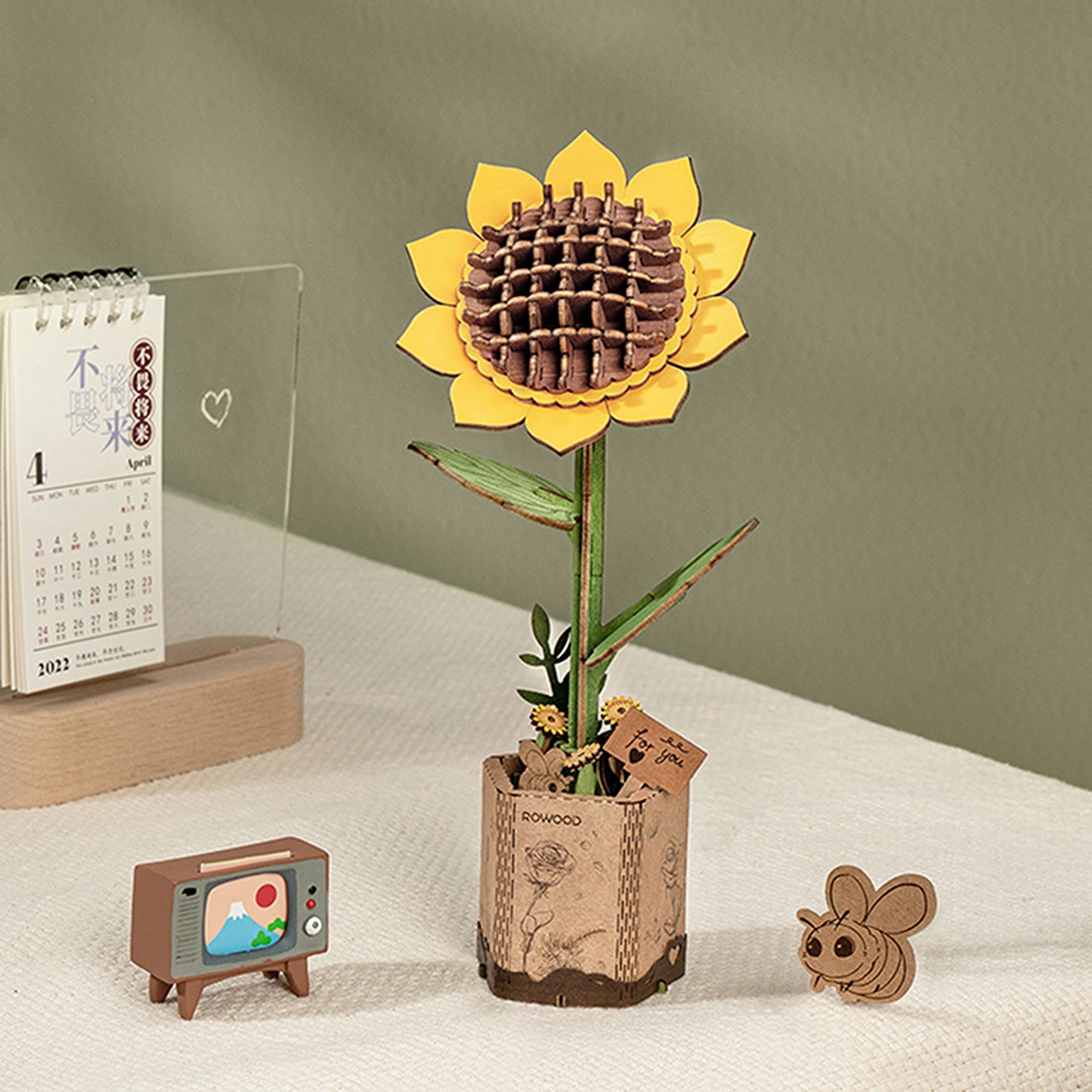 Rolife - Wooden Flowers - Sunflower