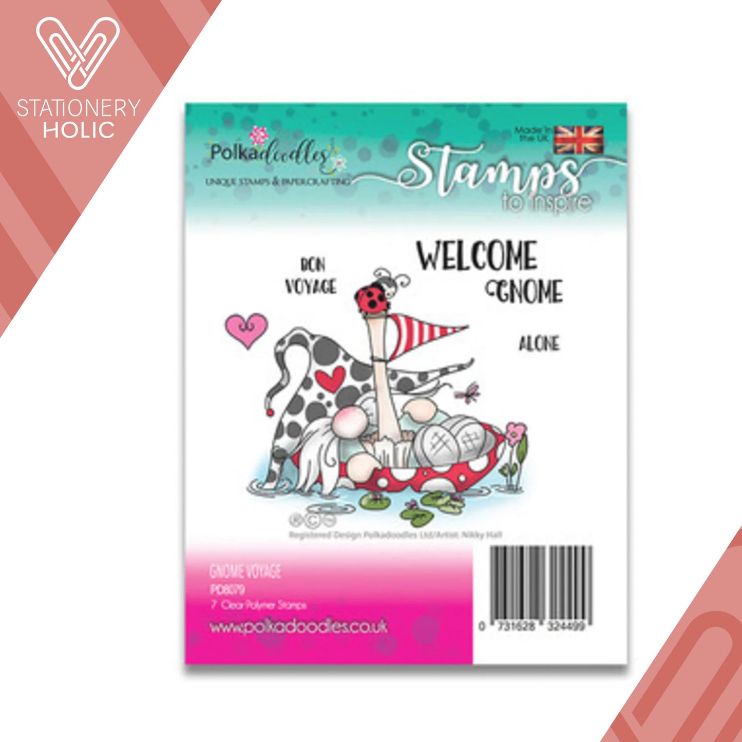 Polkadoodles - Sellos 4 x 4 - Gnome Voyage