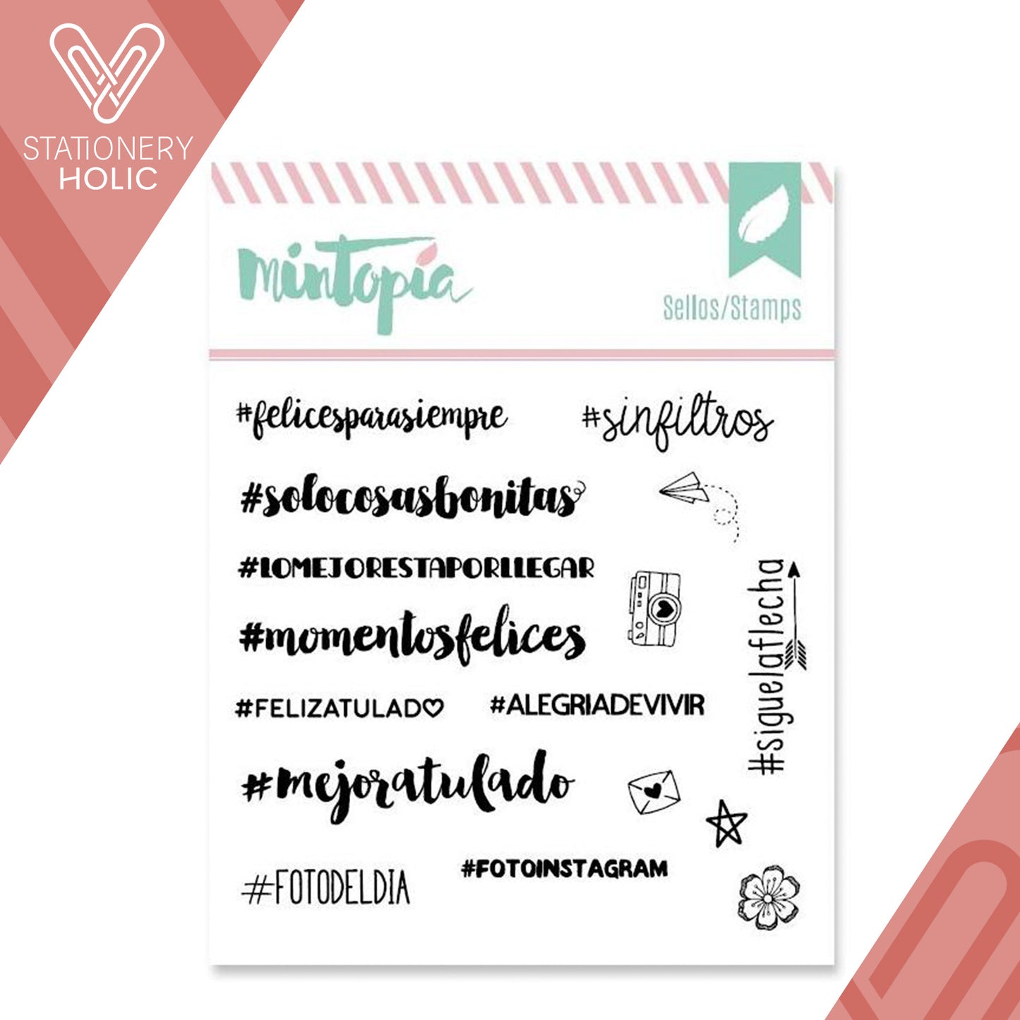 Mintopia - Sellos 4 x 4 - Hashtags Felices