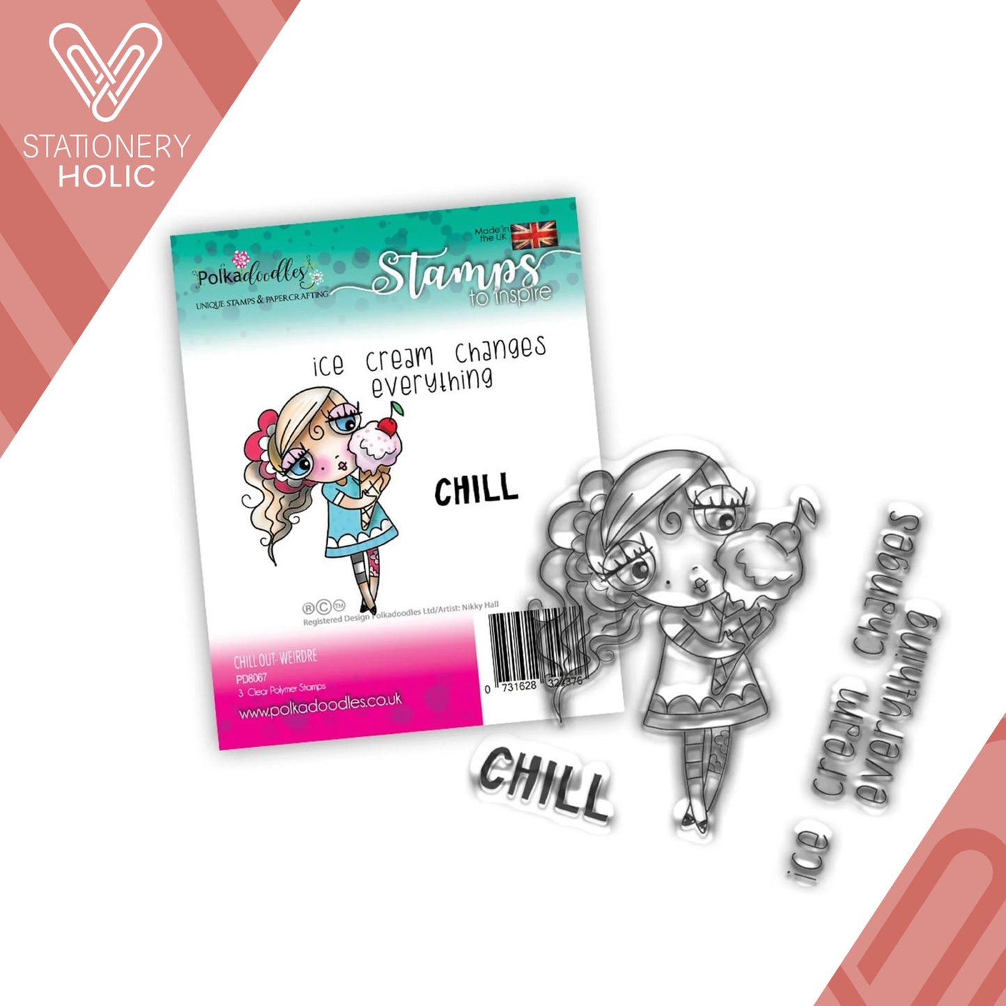 Polkadoodles - Sellos 4 x 4 - Chill Out Weirdre