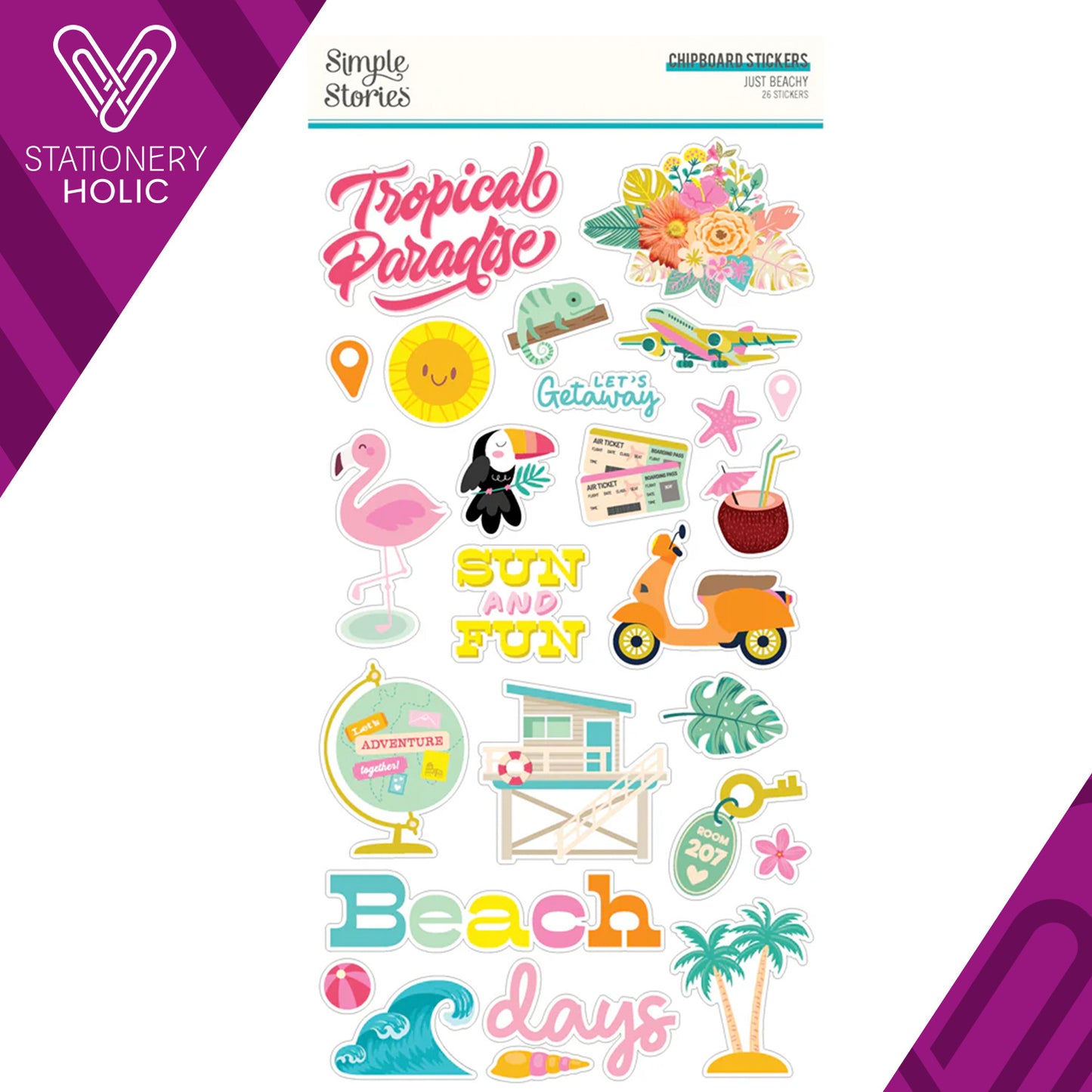 Simple Stories - Chipboards 6 x 12 - Just Beachy