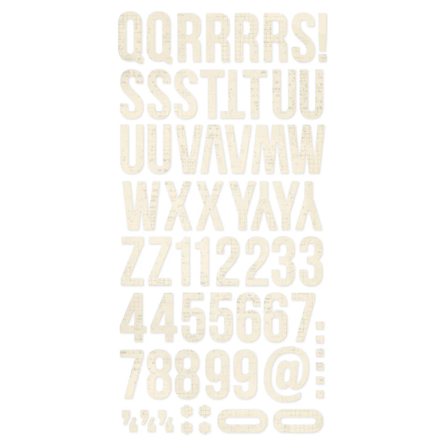 Simple Stories - Foam Stickers 6 x 12 - Vintage Cream Alphas