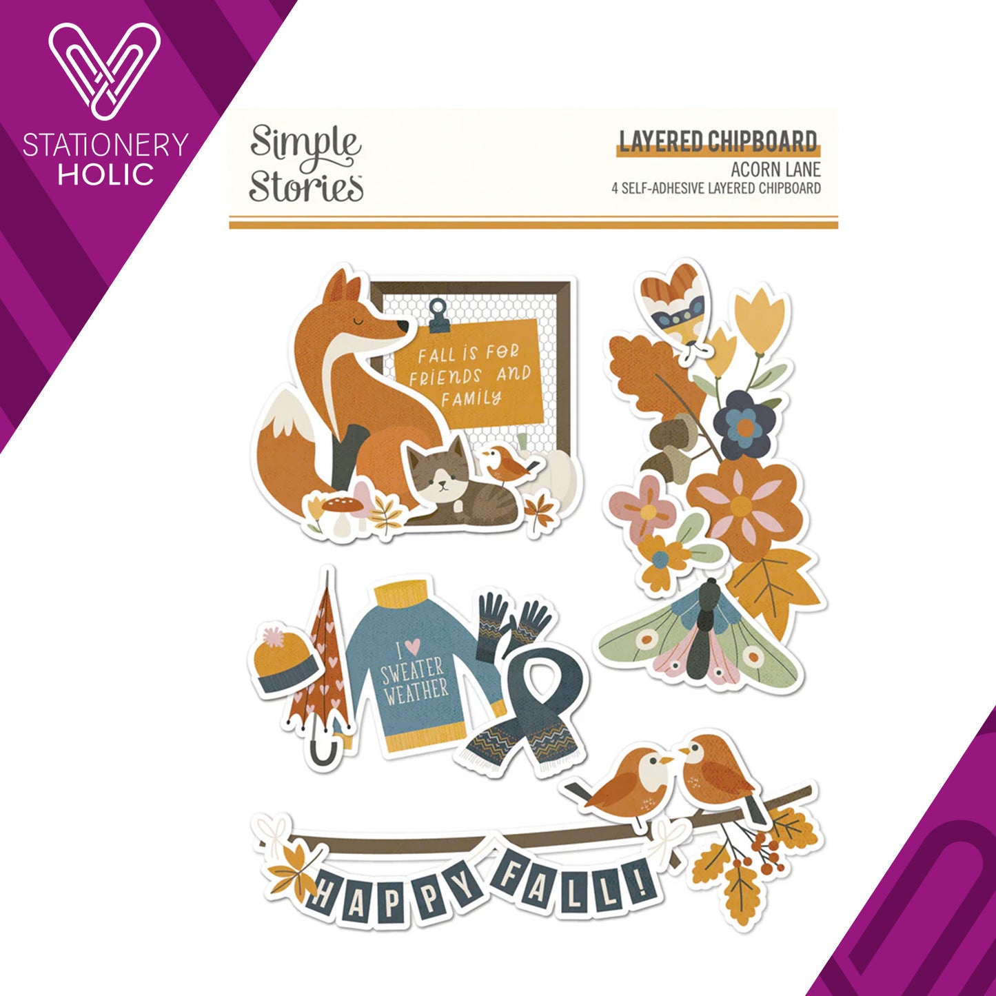 Simple Stories - Layered Chipboard - Acorn Lane