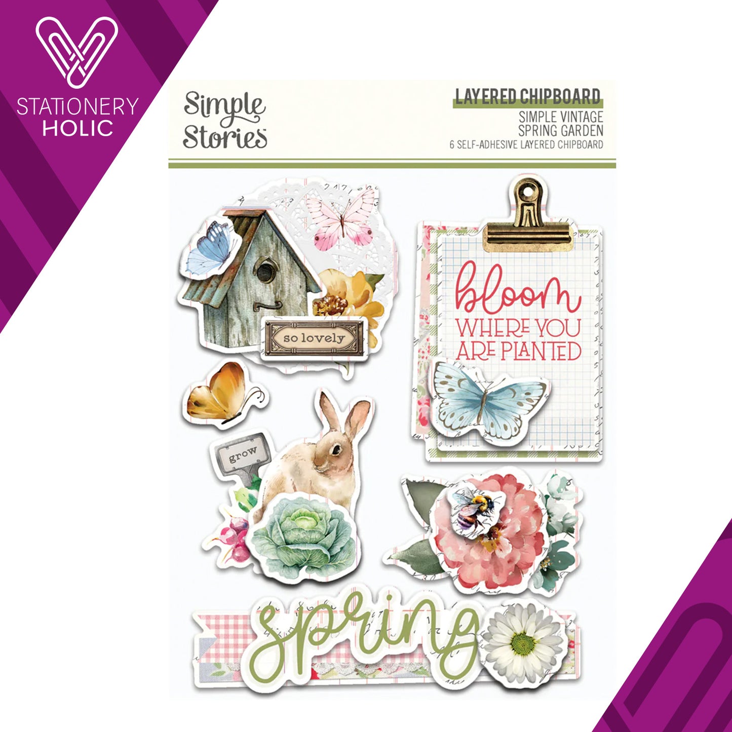 Simple Stories - Layered Chipboard - Spring Garden