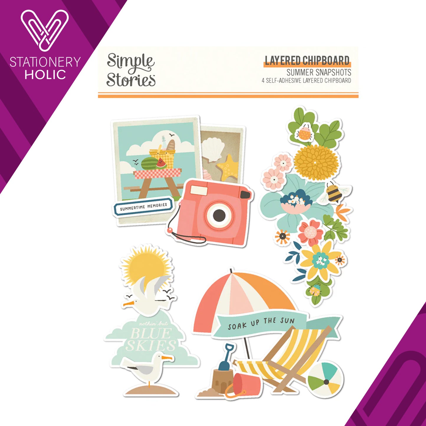 Simple Stories - Layered Chipboard - Summer Snapshots