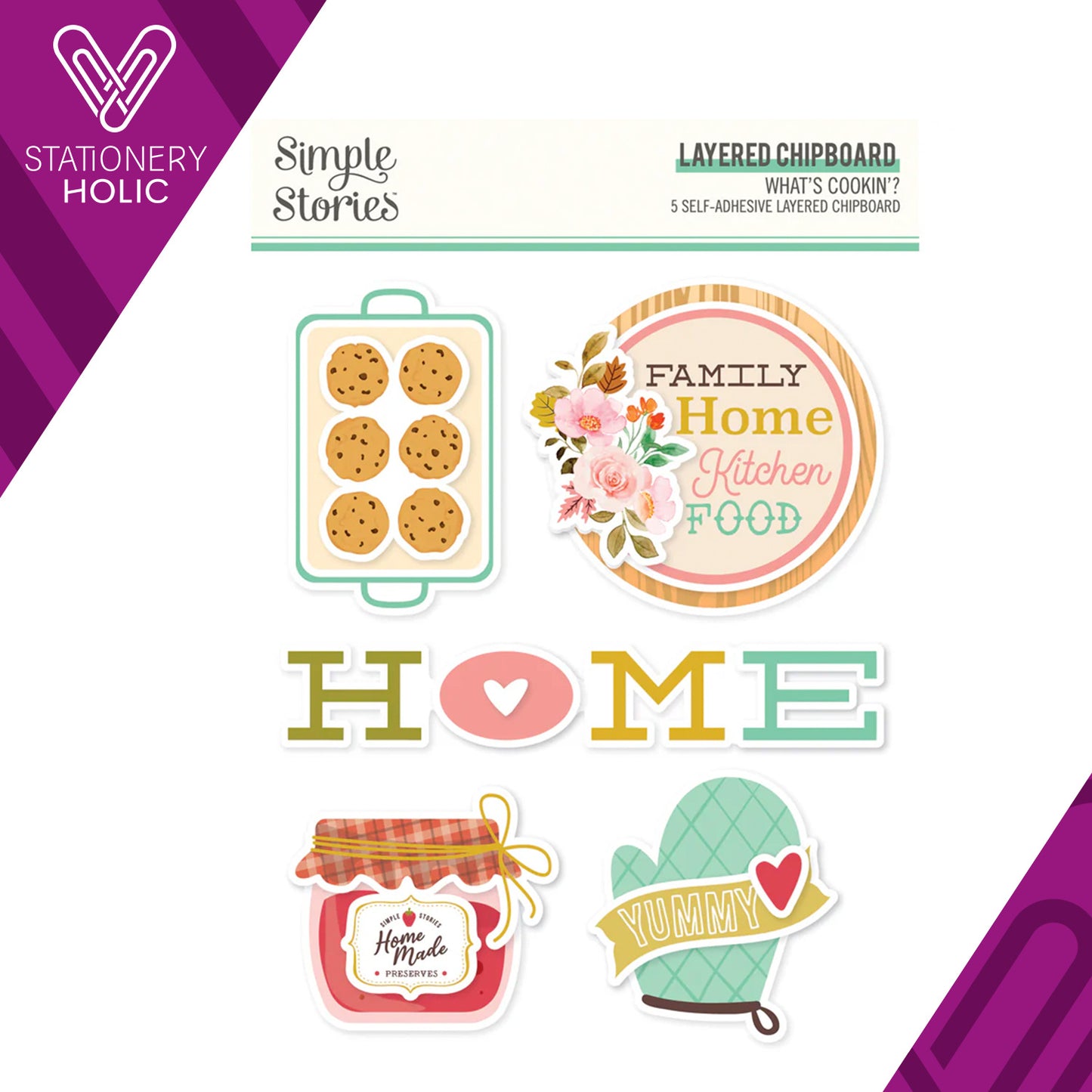 Simple Stories - Layered Chipboard - What's Cookin'?